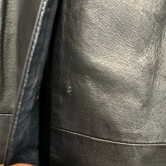 Colebrook Women's XL Black Leather Classic Mid Length Lined Coat Jacket. - Picture 14 of 14